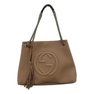 Gucci soho double chain bag in beige
